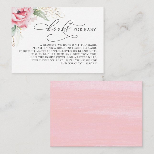 Bücher für Baby Gold Green Request Card Begleitkarte (Vorne/Hinten)