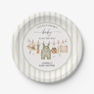 Bücher für Baby Grün Lokal Erzeugte Babyparty Pappteller