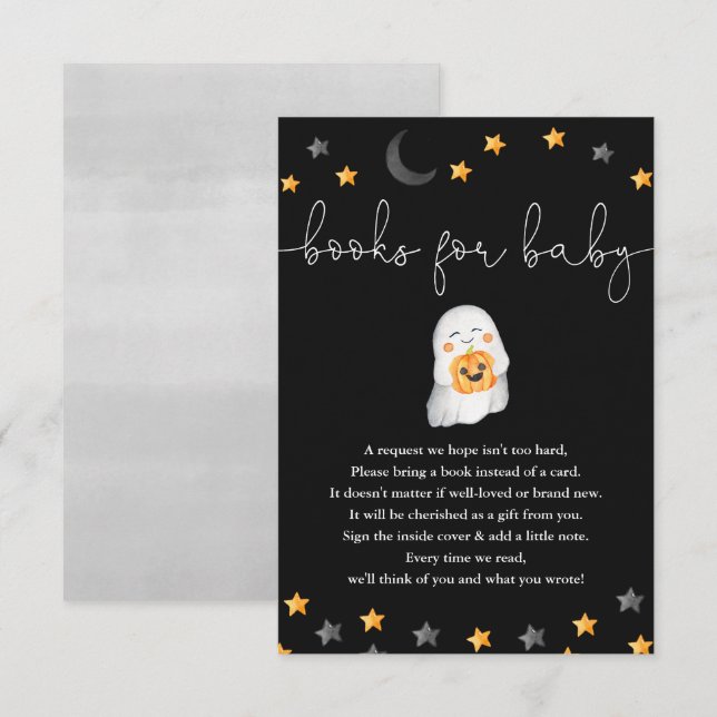Bücher für Baby Halloween-Babydusche Begleitkarte (Vorne/Hinten)