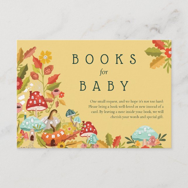 Bücher für Baby Herbstblätter Mushrooms & Pumpkins Begleitkarte (Vorderseite)