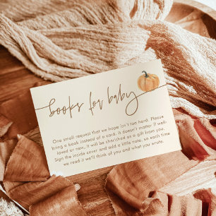 Bücher für Baby-Karte   Herbst-Kürbis-Baby-Party Einladung
