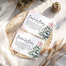 Bücher für Baby Karte Rosa Schleife Schneeflocke B