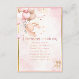 Bücher für Baby Mädchen Häschen Baby Shower Begleitkarte