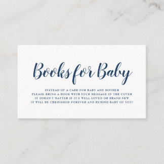 Bücher für Baby Navy Blue Polka Dot Baby Dusche Begleitkarte