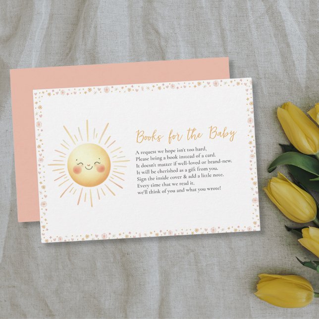 Bücher für Baby Niedlich Sunshine Theme Babydusche Begleitkarte (Von Creator hochgeladen)