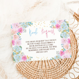 Bücher für Baby Pink Blue Floral Begleitkarte