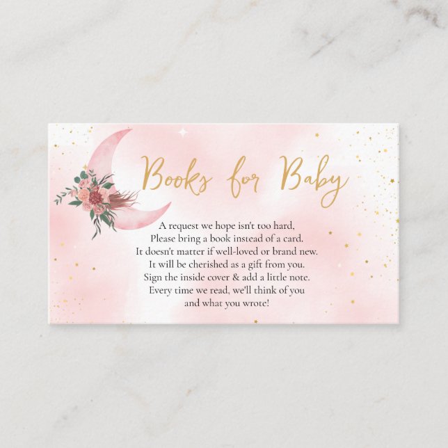 Bücher für Baby Pink Gold Wir sind über dem Mond Begleitkarte (Vorderseite)