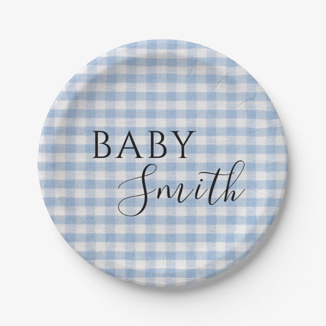 Bücher für Baby Q Baby Dusche Barbecue Boy Blue Pappteller (Vorderseite)