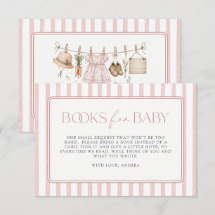 Bücher für Baby Rosa Regionaler Babyshower Begleitkarte