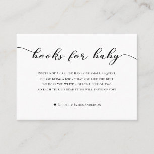 Bücher für Baby Shower Einlage Türkis Weiß Visitenkarte