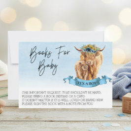 Bücher für Baby Shower Highland Cow Boy Calf Einladung