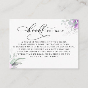 Bücher für Baby Silver Greenery Request Card Begleitkarte