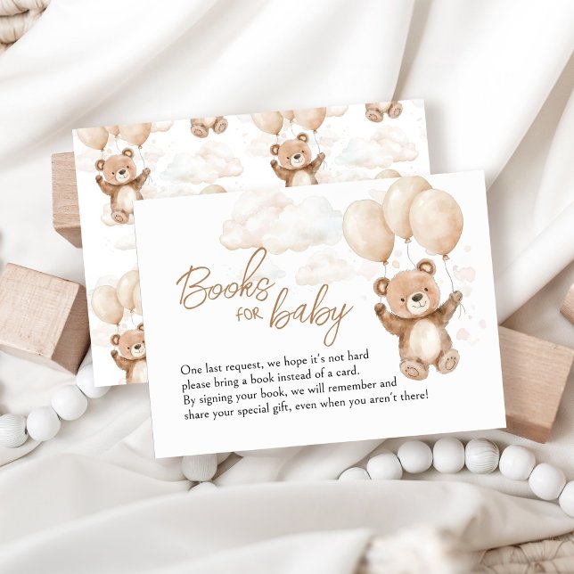 Bücher für Baby Teddy Bear Babydusche Begleitkarte (Von Creator hochgeladen)
