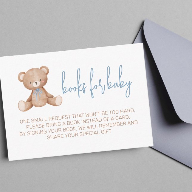 Bücher für Baby Teddy Bear Boy Babydusche Begleitkarte (books for baby)