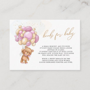 Bücher für Baby Teddy Bear Pink Balloons Umschließ Begleitkarte