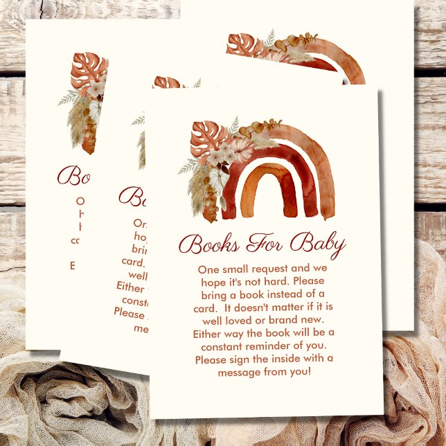 Bücher für Baby Terracotta Boho Rainbow Tropical Begleitkarte (Von Creator hochgeladen)