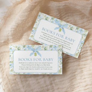 Bücher für Baby Vintage Floral Blaues Schleifen-Ba Begleitkarte