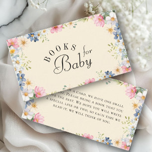 Bücher für Baby! Wildblume Babydusche Begleitkarte