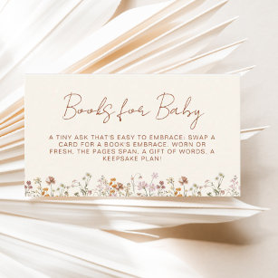 Bücher für Baby Wildblume Terracotta Kinderdusche Begleitkarte