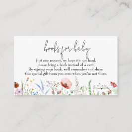 Bücher für Baby Wildblumen Babydusche Begleitkarte