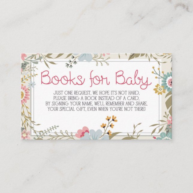 Bücher für Babyausweis Beilage Babydusche Begleitkarte (Vorderseite)
