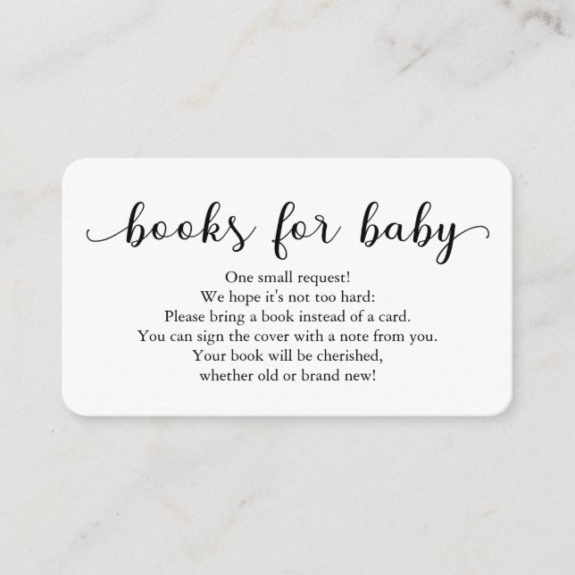 Bücher für Babyausweis-Beilage für Babydusche Begleitkarte (Vorderseite)
