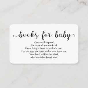 Bücher für Babyausweis-Beilage für Babydusche Begleitkarte