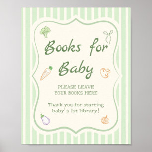 Bücher für Babybauchparty auf dem Bauernmarkt fürs Poster