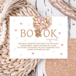 Bücher für Babybeere mit rosa Balloons Boho Begleitkarte
