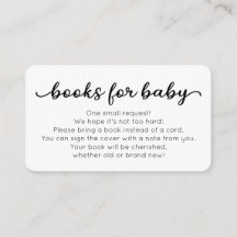 Bücher für Babybettkarte für Babydusche