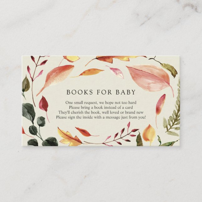 Bücher für Babybettkarte im Herbst Begleitkarte (Vorderseite)