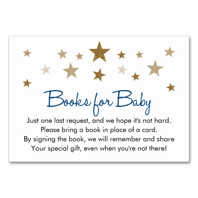 Bücher für Babybettkarte Tischnummer (Vorderseite)