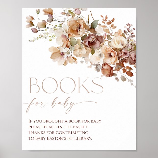 Bücher für Babyboho Herbst rustikal florale Poster (Vorne)