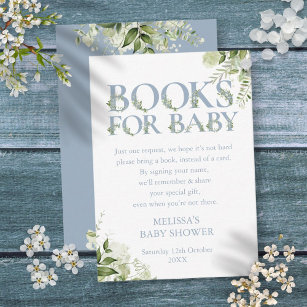 Bücher für Babybuchanfragen Blue Baby Dusche Begleitkarte