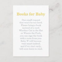 Bücher für Babyduschanfrage Gelb und Grau