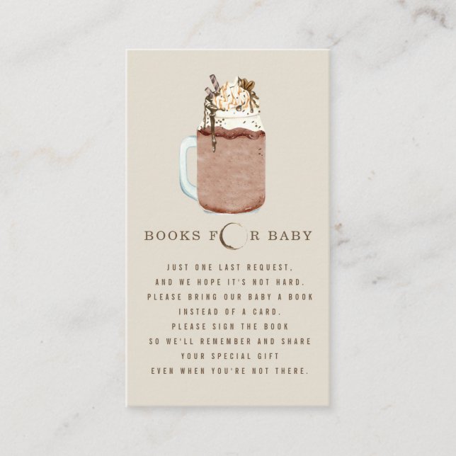Bücher für Babydusche mit Ei-Kaffee Buchanfrage Begleitkarte (Vorderseite)