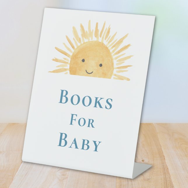 Bücher für Babydusche mit Sonnenschein Sockelschild (Von Creator hochgeladen)
