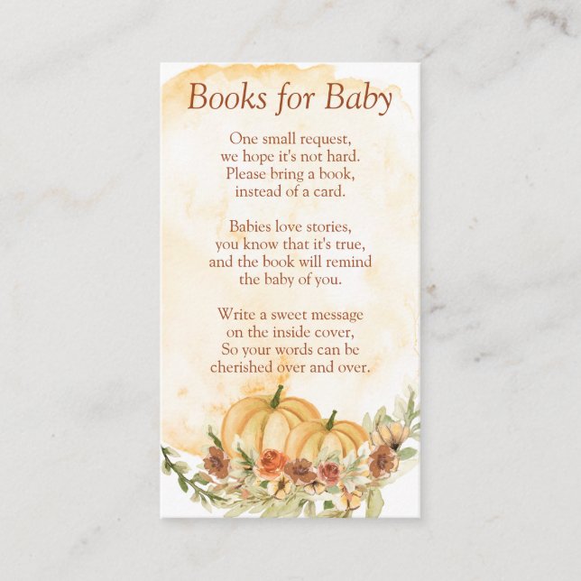 Bücher für Babyduschpumpen Begleitkarte (Vorderseite)