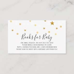 Bücher für Babyeinsatzkarte mit GoldGlitter Begleitkarte