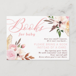 Bücher für Babykarte, Aquarellblume Begleitkarte
