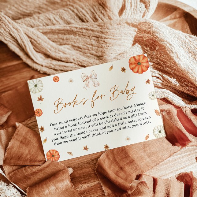 Bücher für Babykarte, Fall Pink Pumpkin Baby Dusch Einladung (Von Creator hochgeladen)