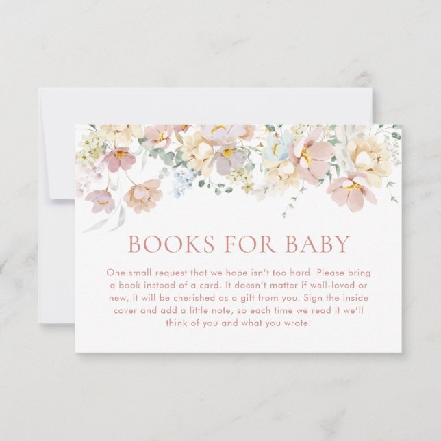 Bücher für Babykarte, Wildblume Babydusche Einladung (Vorderseite)