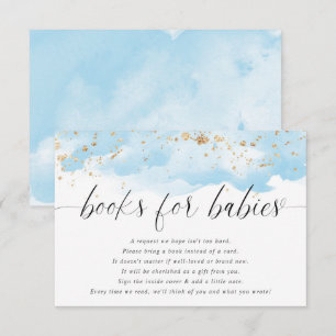 Bücher für Babys mit zwei Jungen Aquarellgold Begleitkarte