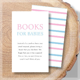 Bücher für Babys | Pink & Blue Twin Baby Dusche Begleitkarte