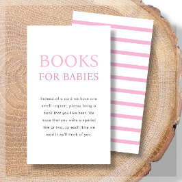 Bücher für Babys | Pink Twin Baby Dusche Begleitkarte