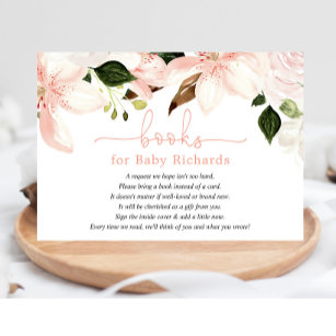 Bücher für Blütenlililie Baby Baby-Dusche Begleitkarte