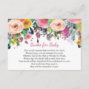 Bücher für das Baby, Blumen bringen Bucheinsatz Begleitkarte