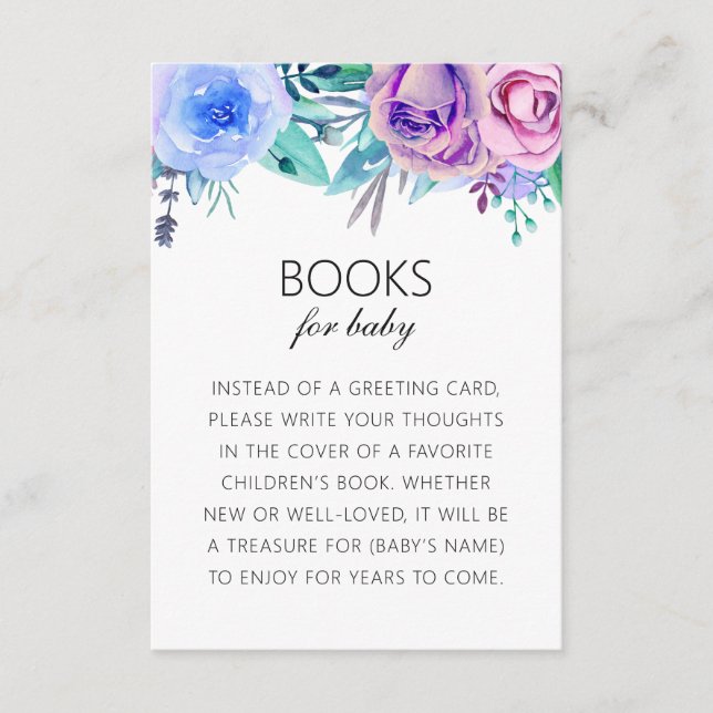 Bücher für das Baby. Bringen Sie eine Buchanfrage  Begleitkarte (Vorderseite)
