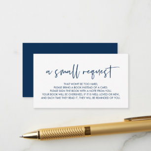 Bücher für das Baby, Moderne Minimal Marine Blue Begleitkarte