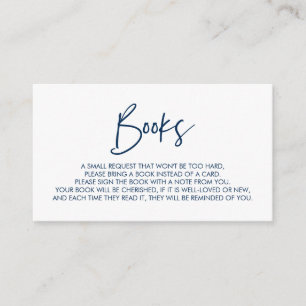 Bücher für das Baby, Moderne Minimal Marine Blue Begleitkarte